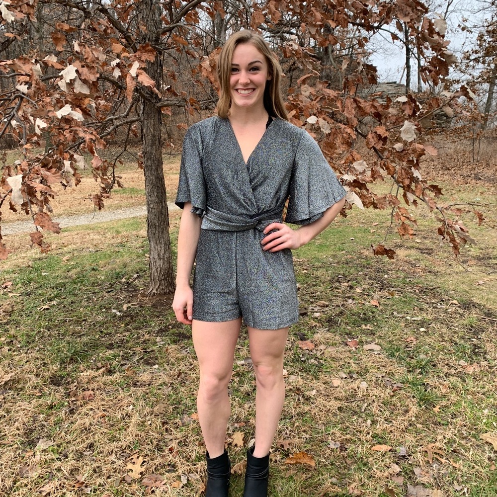 NWT Black and Silver Romper